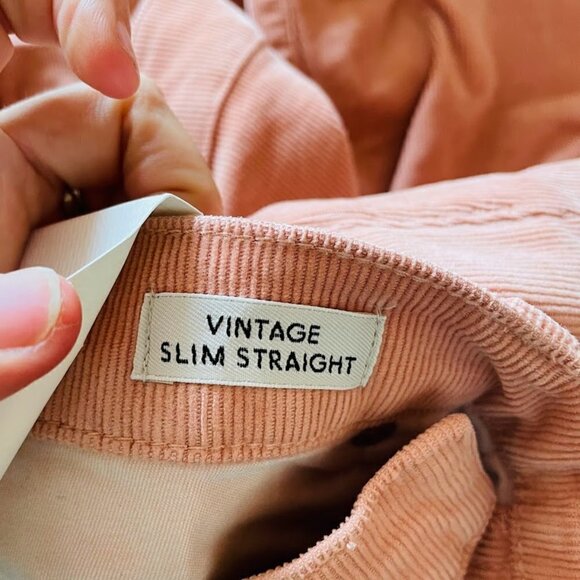 NWT J. Crew Pant Trouser Vintage Corduroy High Rise Straight Leg Slim Rose Blush - Picture 15 of 16